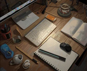 Postazione di lavoro con strumenti digitali e appunti per la progettazione web e creativa